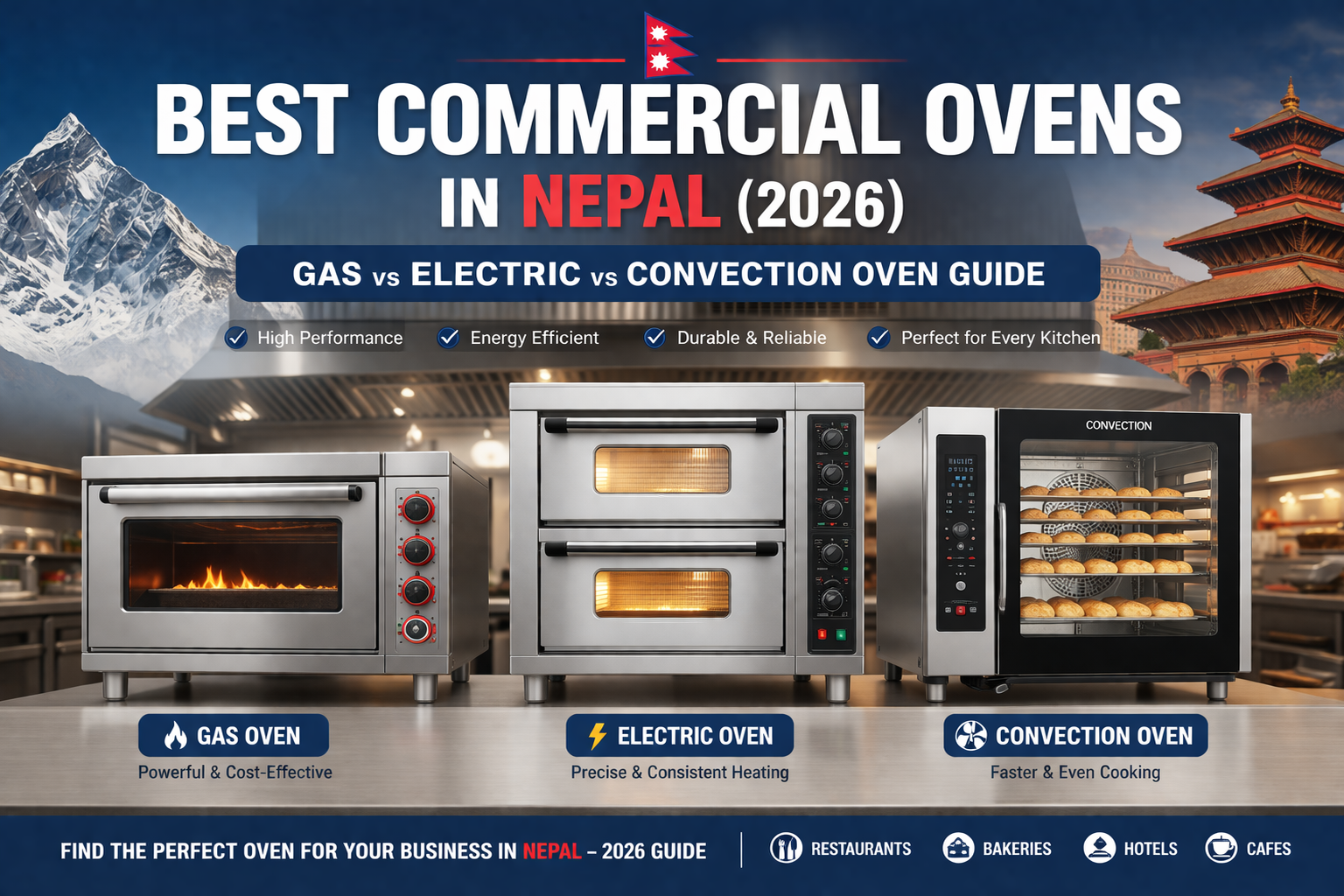 Best Commercial Ovens in Nepal (2026) – Gas vs Electric vs Convection Oven Guide
